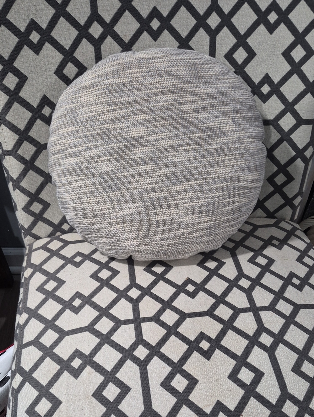 Threshold Toss Pillow Set Of 5 Round 16in Woven Cotton Slub Beige/Gray